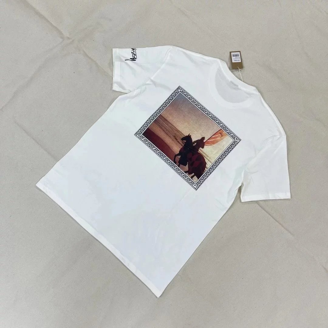 Stussy Knight Rider Graphic White T-Shirt - 5