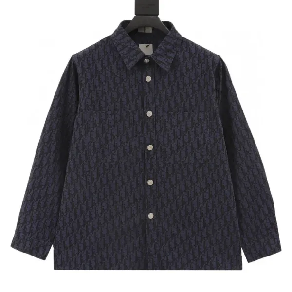 Classic All-Over Print Vintage Denim Shirt Navy - 5