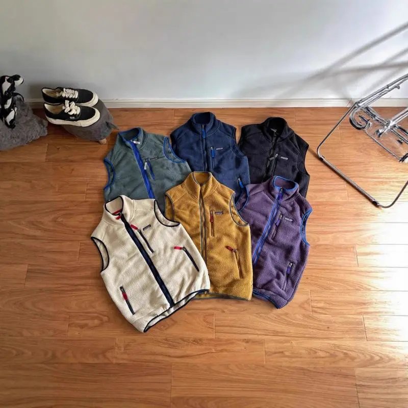 Fleece Lined Zip-Up Vest with Stand Collar