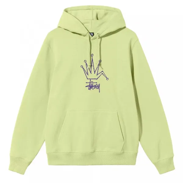 Stussy Crown Embroidered Hoodie Lime Green - 1