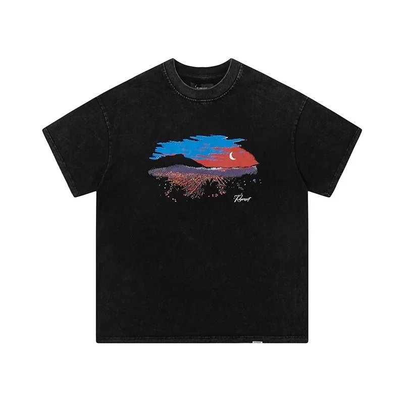 Washed Night Scene Print T-Shirt photo 2
