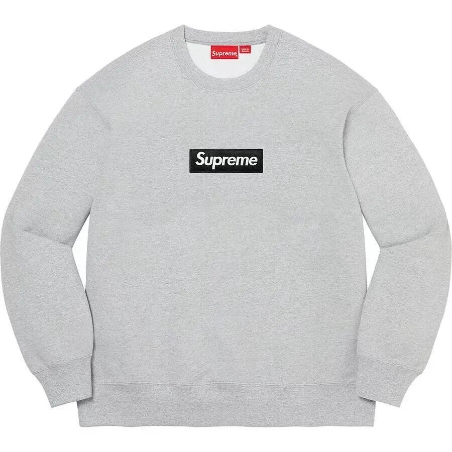 Supreme Hoodies & Sweatshirts City Name Graphic Crewneck Sweatshirt — E554 Gray with Black Label
