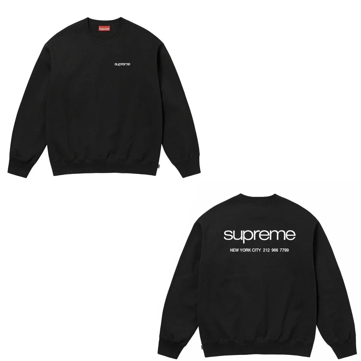 Supreme Hoodies & Sweatshirts City Name Graphic Crewneck Sweatshirt — E557 Black(NYC)
