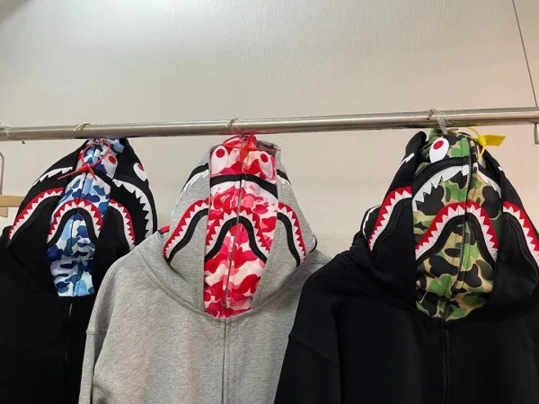 A Bathing Ape Shark Hoodie Multicolor Black Hoodie - 6