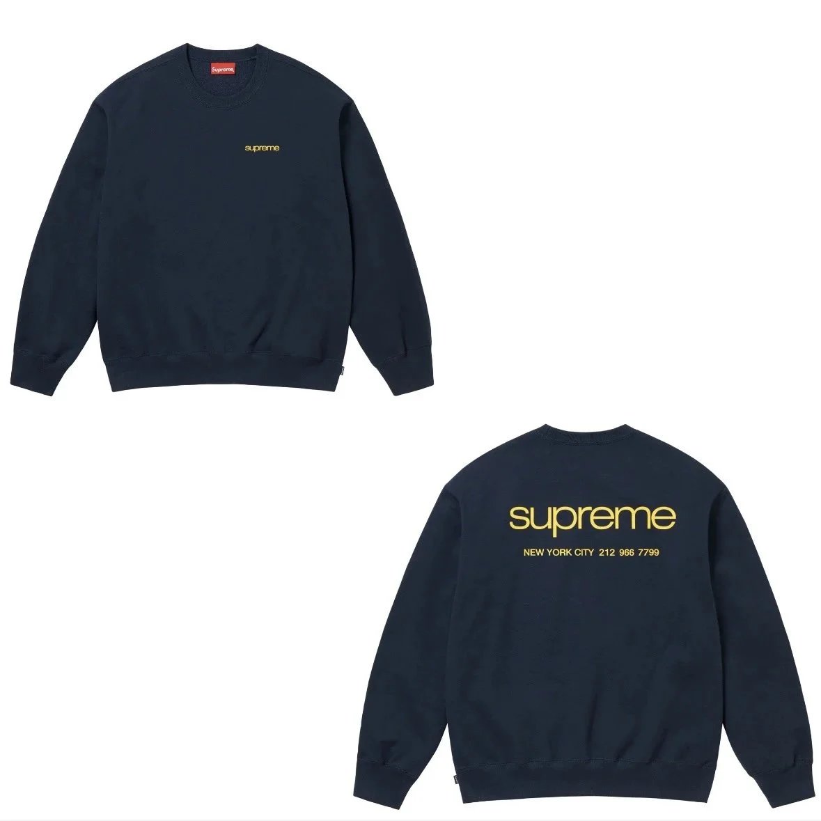 Supreme Hoodies & Sweatshirts City Name Graphic Crewneck Sweatshirt — E557 Royal Blue (NYC)