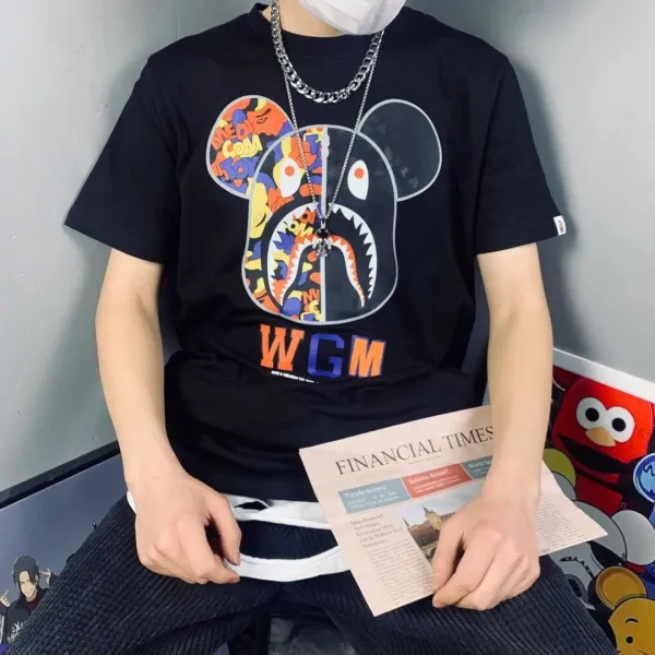 Medicom Toy x A Bathing Ape WGM Mickey Shark T-Shirt White - 3