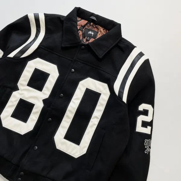 Stüssy 80 Varsity Jacket Black - 14