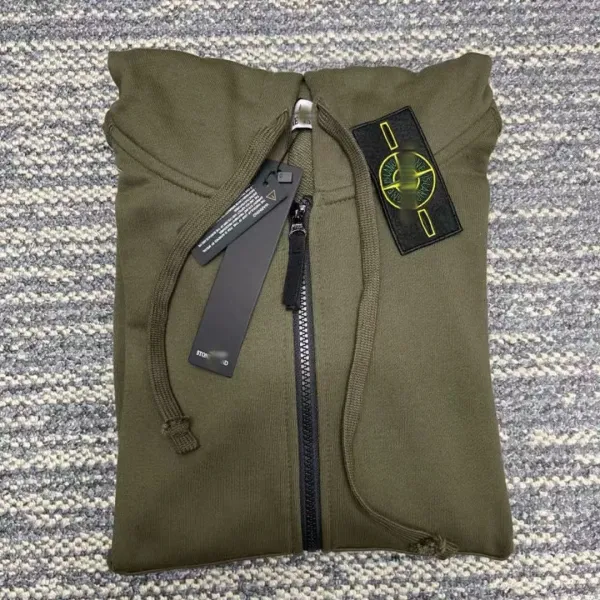 Stone Island Zip-Up Hoodie Mint Green Hoodie - 15