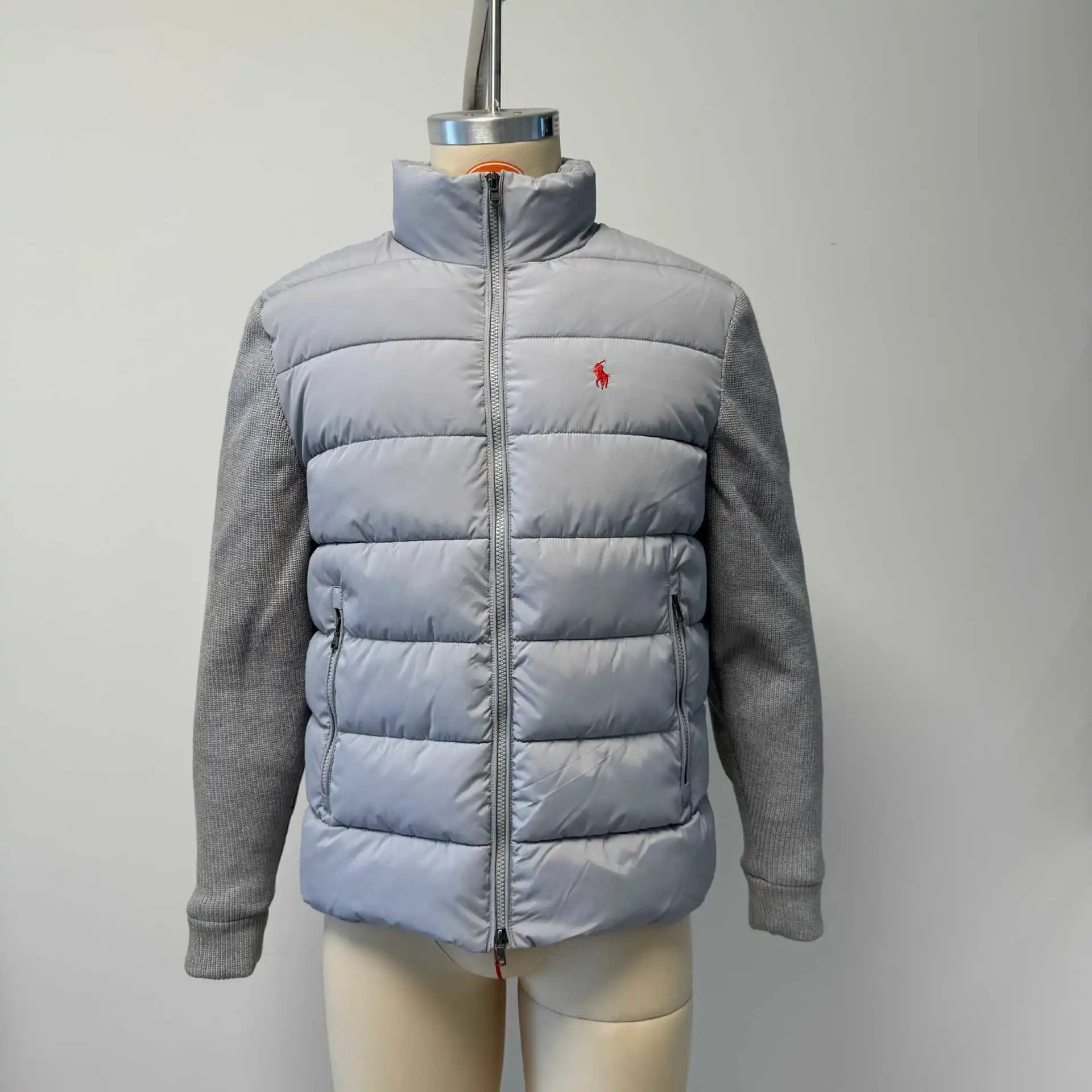 Quilted Puffer Jacket with Knit Sleeves photo 6