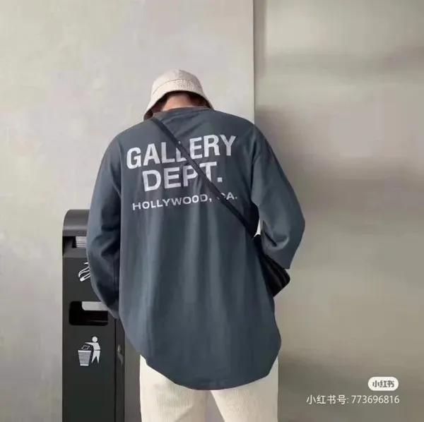 Gallery Dept Gallery Dept. Hollywood Long Sleeve Tee Charcoal Gray T-Shirts - 3