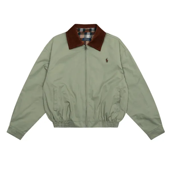 Polo Ralph Lauren Windbreaker Navy with Corduroy Collar Jacket - 3