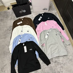 thumbnail for 2025SS small standard men's and women's long-sleeved sweatshirt solid color crew neck casual top