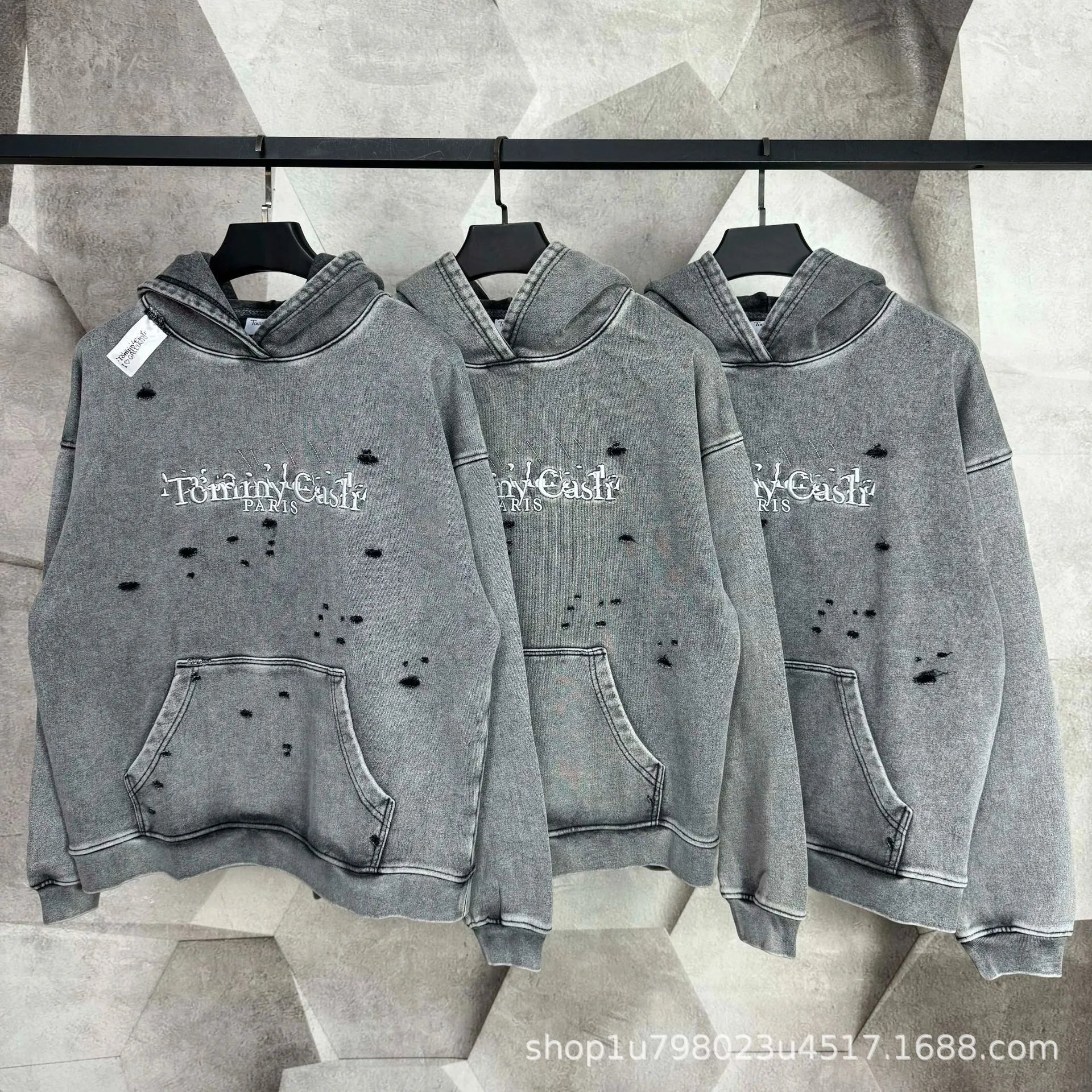 Distressed Hoodie with Holes photo 8
