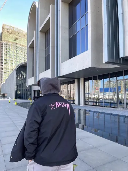 Stussy Script Logo Coach Jacket Forest Green Outerwear - 6
