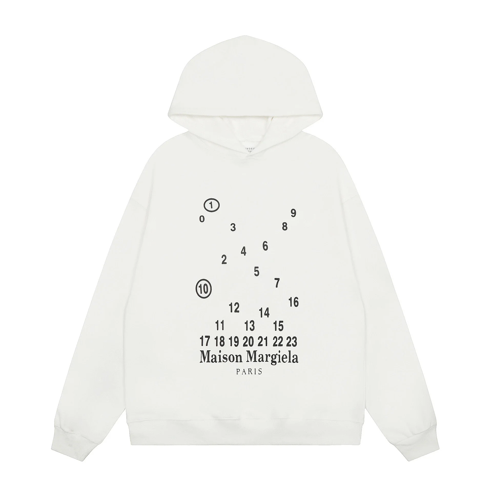 MM6 Autumn and Winter Loose Jacket Casual Hooded Sweatshirt Trendy Print