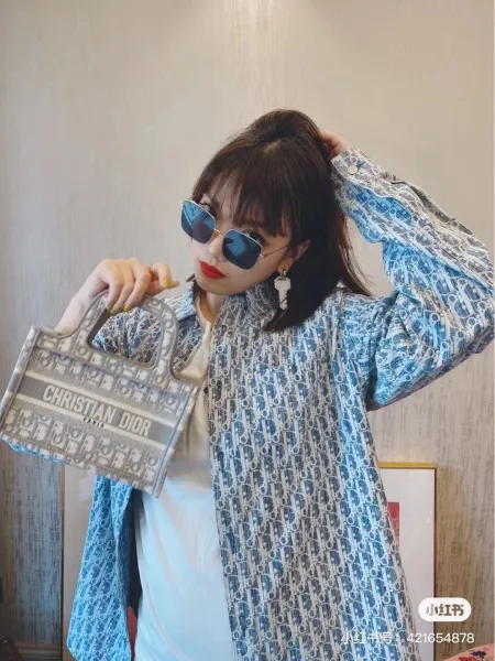 Dior Oblique Print Oversized Shirt Dress White / Gray - 3