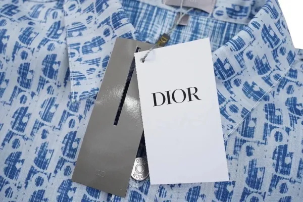 Dior Oblique Print Oversized Shirt Dress White / Gray - 9