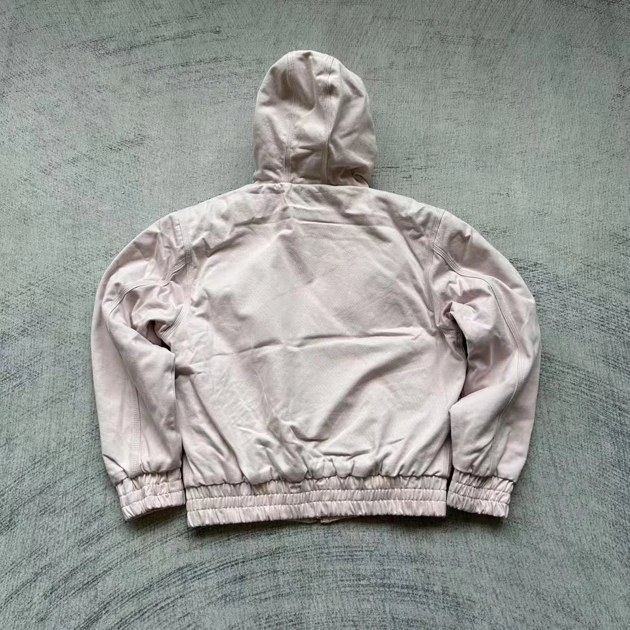 Design Cherry Blossom Print Hooded Jacket Beige Outerwear - 34