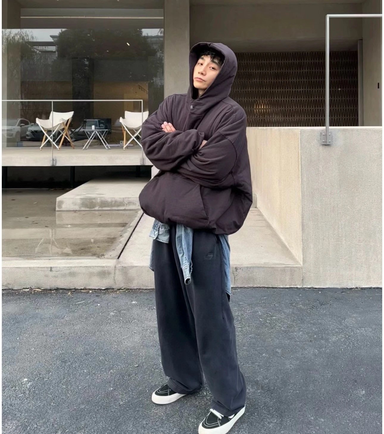 Heavy Distressed Sweatpants Letter Print photo 4