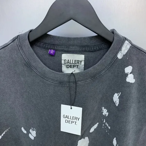 Gallery Dept Paint Splatter Washed Black T-Shirt - 10
