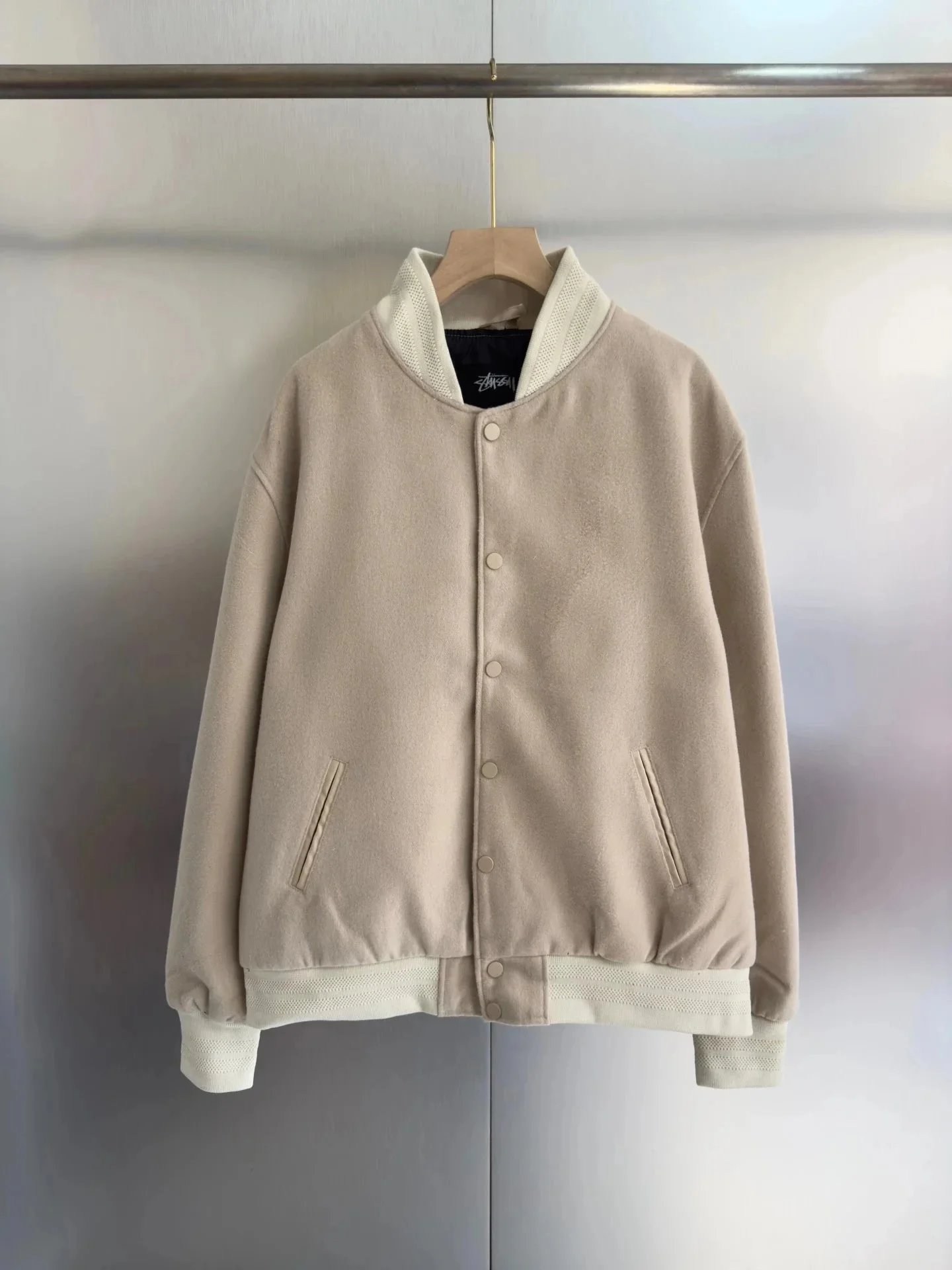 Stussy Varsity Jacket Beige Outerwear - 10