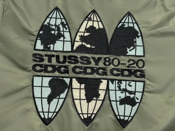 Stussy x CDG MA-1 Bomber Jacket Army Green Outerwear - 7