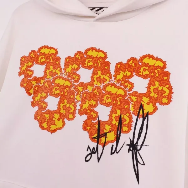 Off-White x Denim Tears Floral Heart Hoodie White - 7
