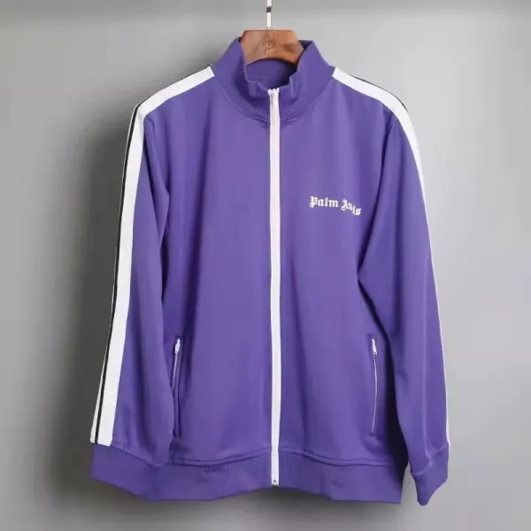 Palm Angels Track Jacket Purple with White Stripes - 1