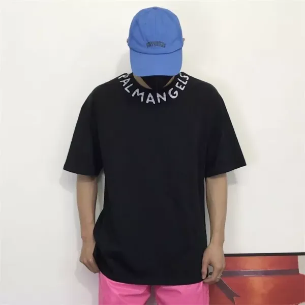 Palm Angels Logo Collar T-Shirt Black - 1