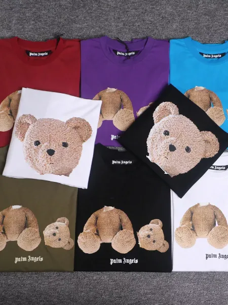 Palm Angels Teddy Bear Print Black T-Shirt - 3