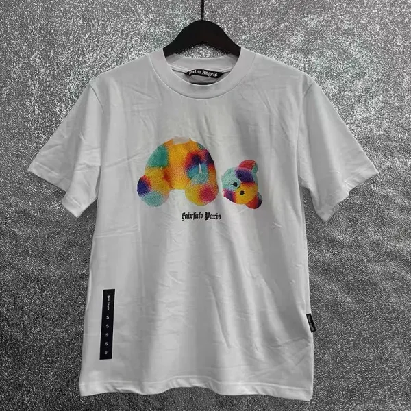 Palm Angels x Fairfalo Paris Tie-Dye Bear Graphic T-Shirt White - 1