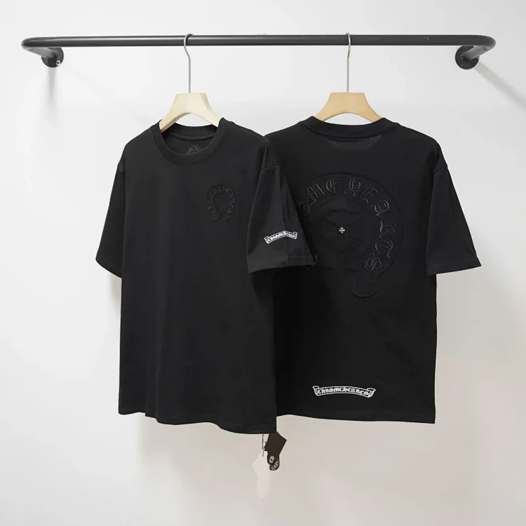CH cross print round neck cotton mens trendy T-shirt(pic6) CH cross print round neck cotton men's trendy T-shirt