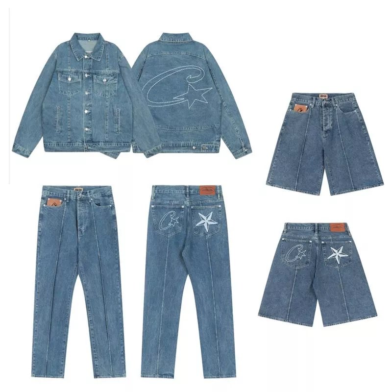 Corteiz Demon Island Denim Jacket & Jeans Set