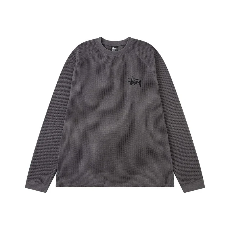Logo design washed raglan sleeves waffle long T