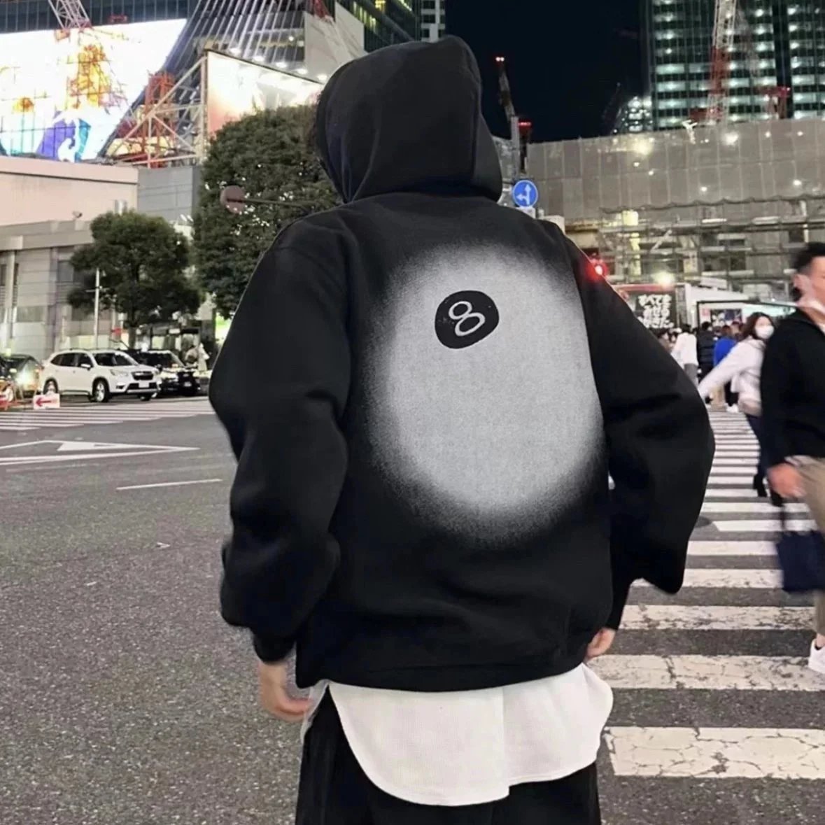 Stussy 22FW Spray Ink 8 Ball Hoodie photo 2