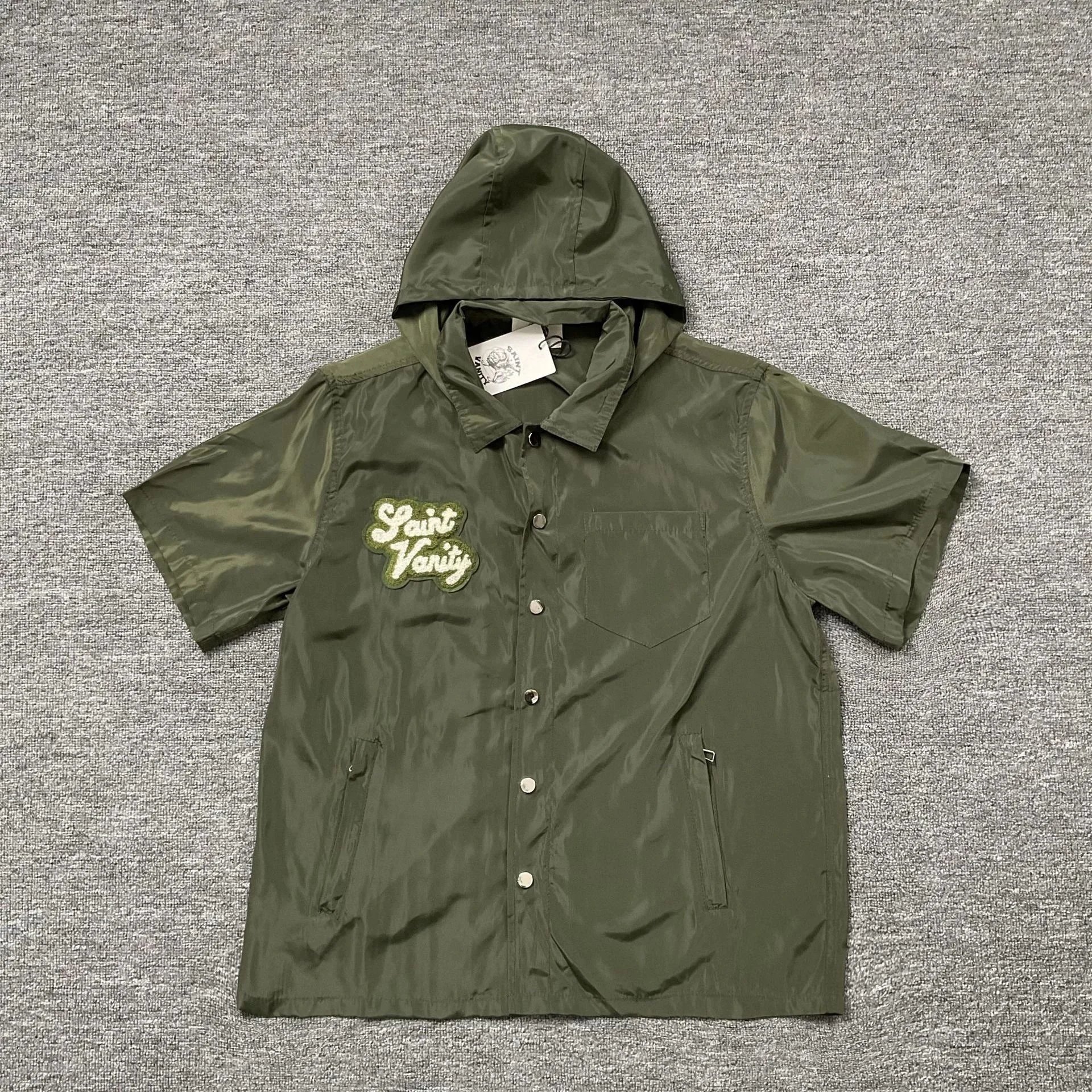 Saint Vanity Hooded Windbreaker Brown Outerwear - 9