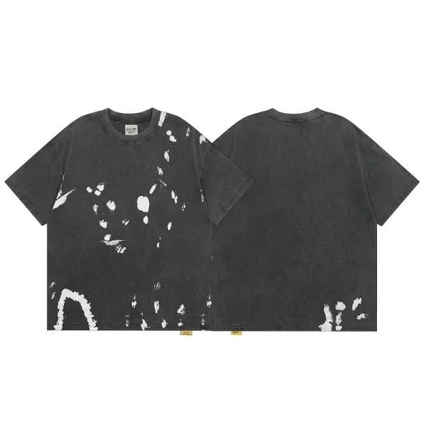 Gallery Dept Paint Splatter Washed Black T-Shirt - 1