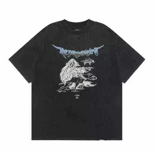 Design Graphic Print Distressed Black T-Shirt - 1