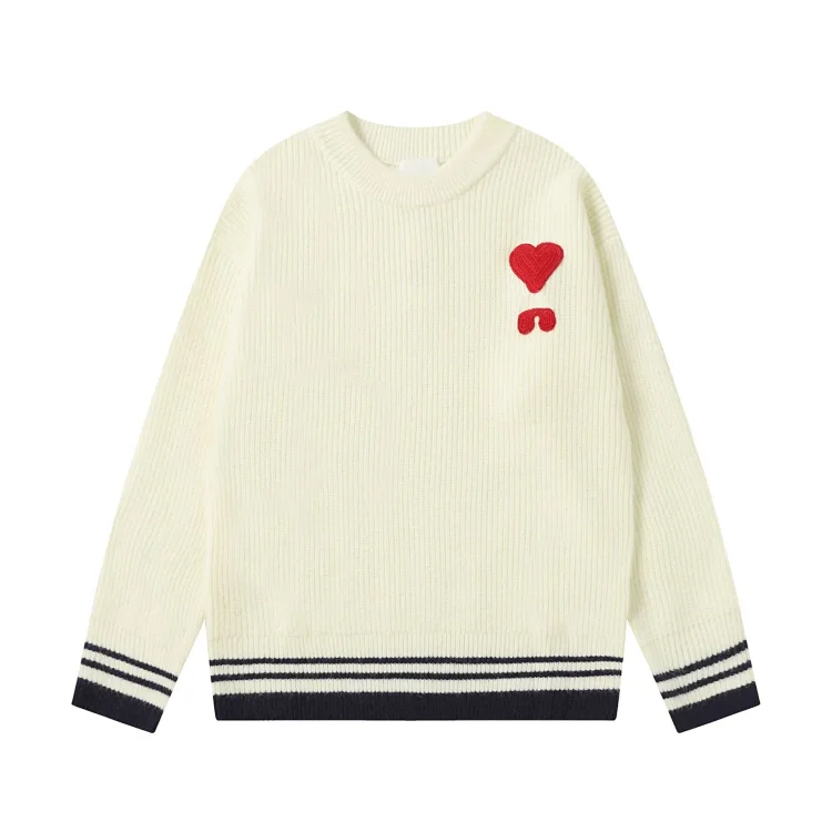 Love embroidered knitted sweater casual loose and versatile couple style(pic10) Love embroidered knitted sweater casual loose and versatile couple style