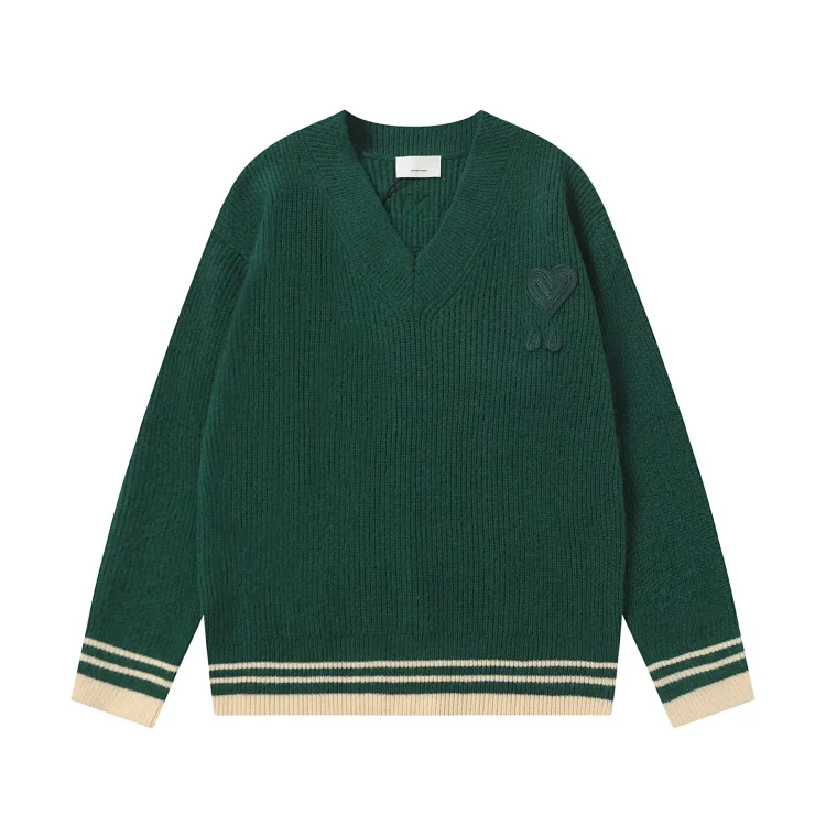 Love embroidered knitted sweater casual loose and versatile couple style(pic21) Love embroidered knitted sweater casual loose and versatile couple style