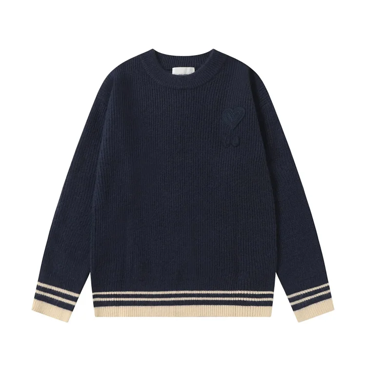 Love embroidered knitted sweater casual loose and versatile couple style(pic12) Love embroidered knitted sweater casual loose and versatile couple style