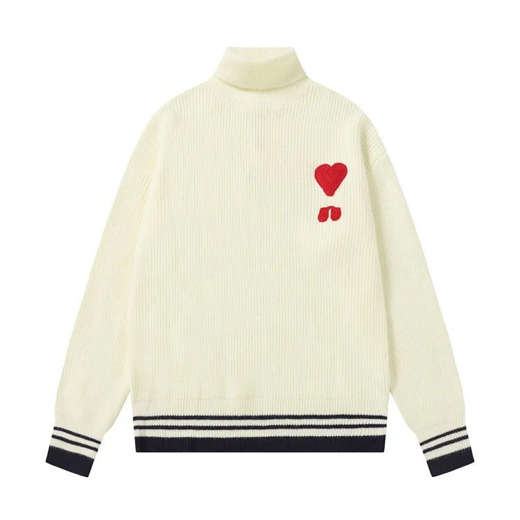 Love embroidered knitted sweater casual loose and versatile couple style(pic24) Love embroidered knitted sweater casual loose and versatile couple style