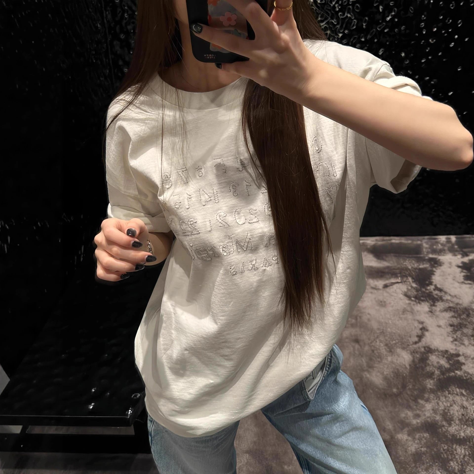 Maison Margiela Graphic Print Black And White Oversized T-Shirt