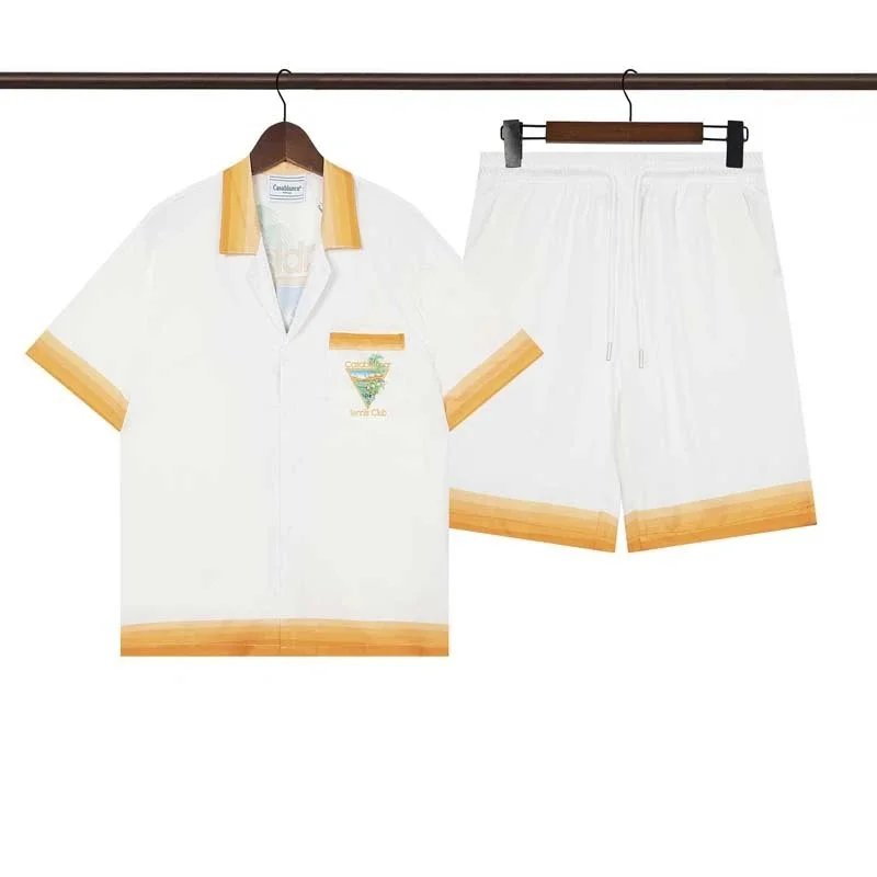 Casablanca Tennis Club Silk Shirt and Shorts Set