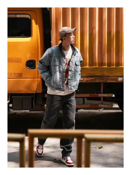 Stussy x Levi's Striped Wool Varsity Jacket Black / Gray Outerwear - 4