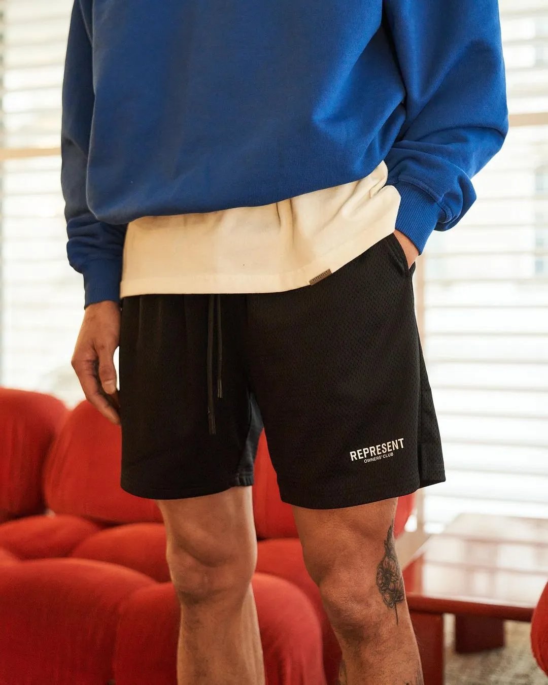 Re Logo Print Mesh American Street Shorts photo 8