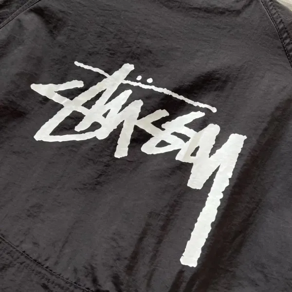 Stussy Script Logo Windbreaker Black Jacket Outerwear.windbreaker - 6