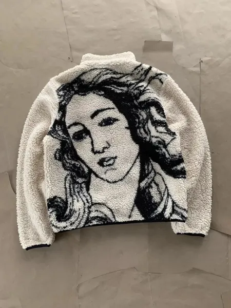 Stussy Sherpa Fleece Jacket Off-White Outerwear Jacket - 6