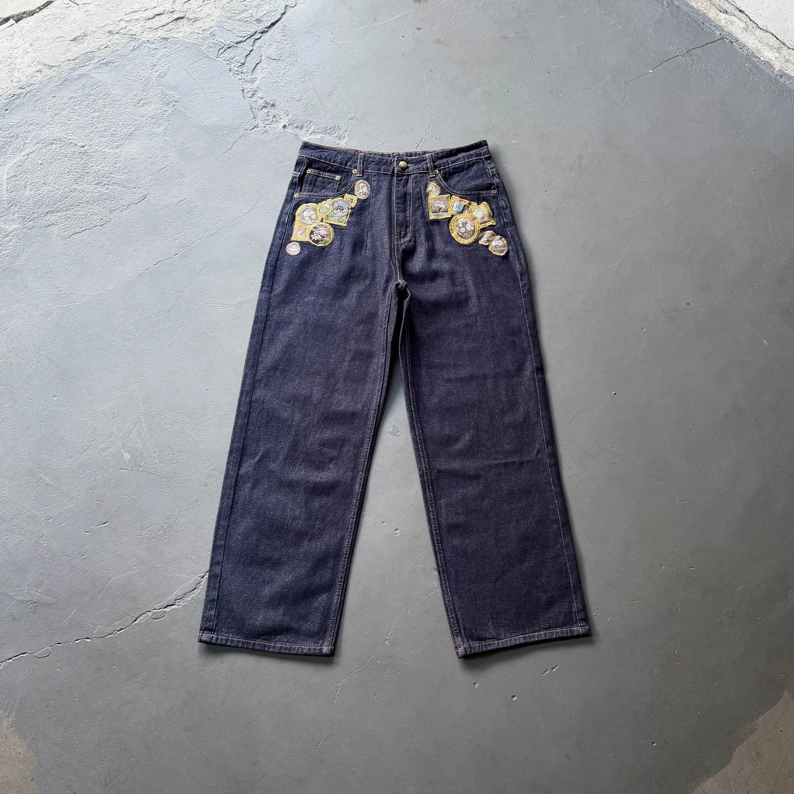 Heavy Embroidered Statue Straight Jeans photo 6