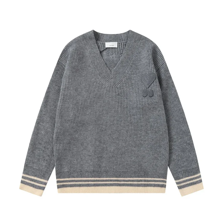 Love embroidered knitted sweater casual loose and versatile couple style(pic18) Love embroidered knitted sweater casual loose and versatile couple style